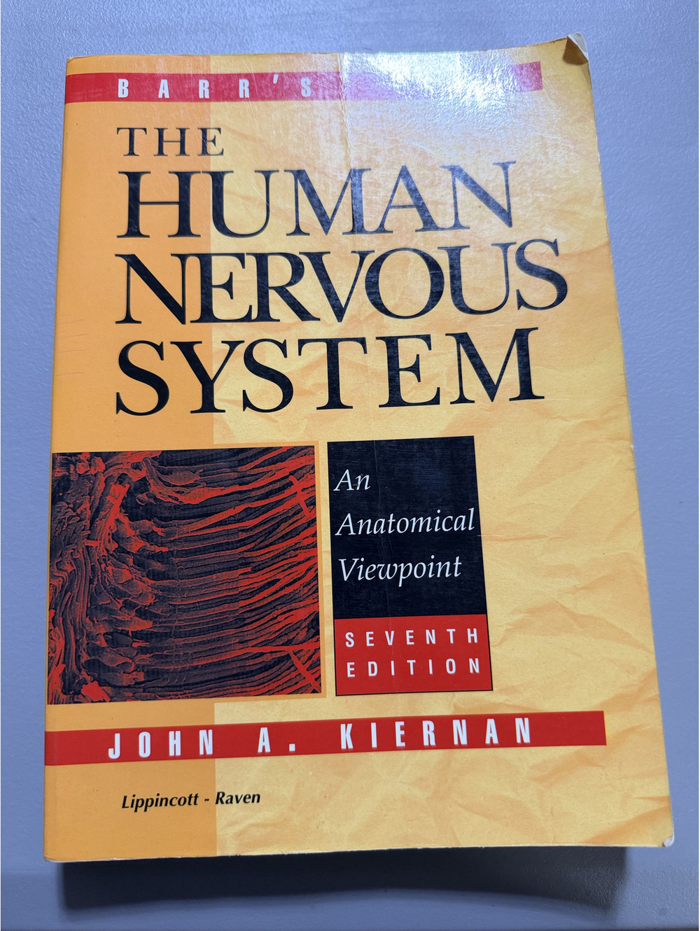 Barr's The Human Nervous System 7th Edition John A Kiernan Paperback Anatomical